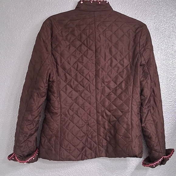 NWOT Silkland Quilted & Beaded Silk Jacket Size M - Picture 11 of 14